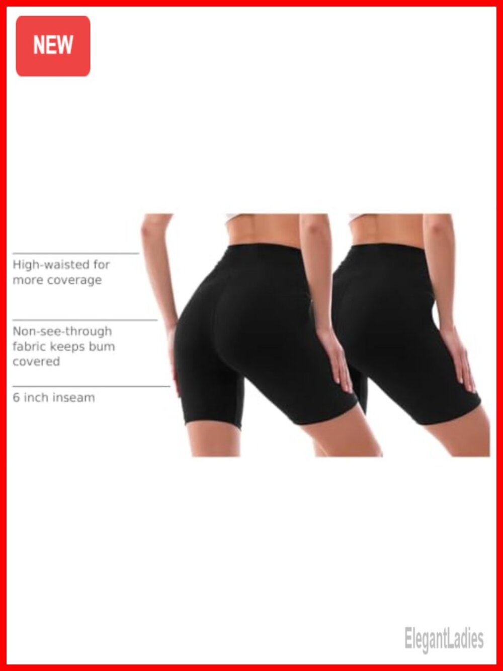 2 Pack High Waisted Biker Shorts for Women Non See-Through Spandex Workout - Picture 3 of 6